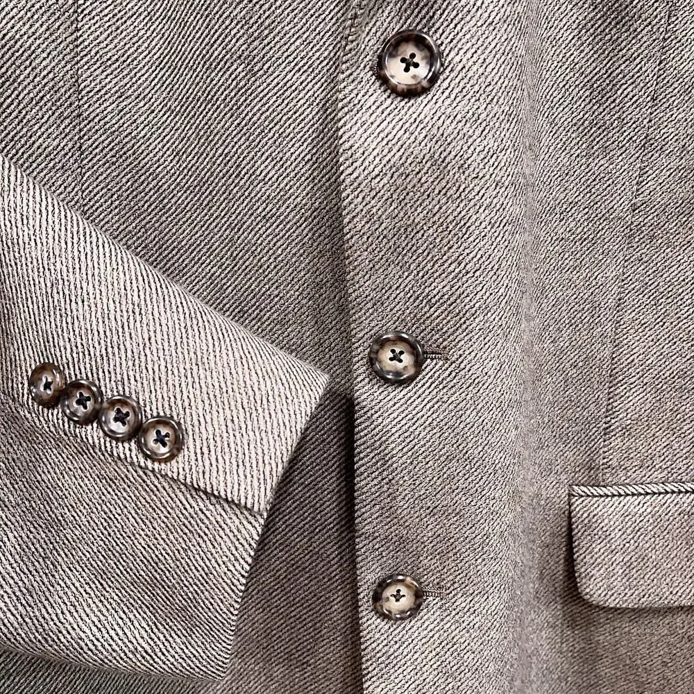 Jack Victor Tweed Wool Sport Coat Jacket Taupe Brown Two Button Mens 42R